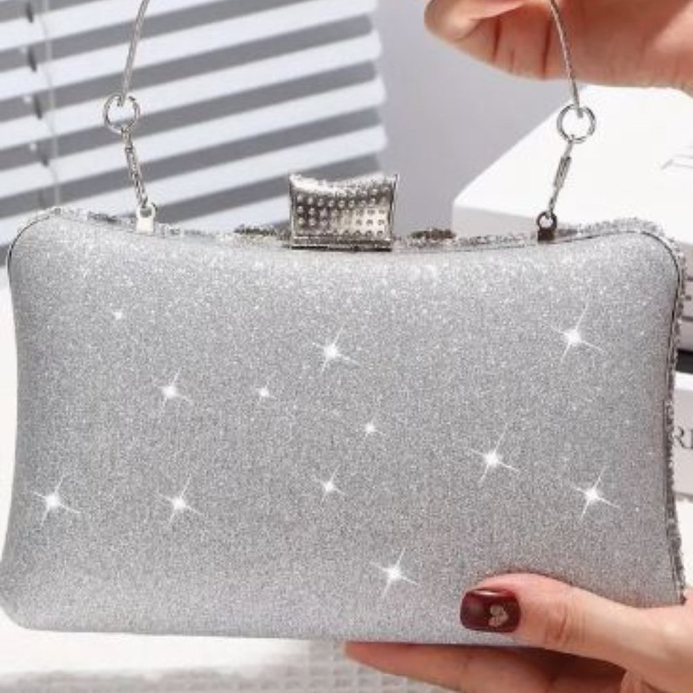 P594-GORGEOUS Rhinestone Flower Bling Bag-Wrist or Shoulder - Picture 7 of 7